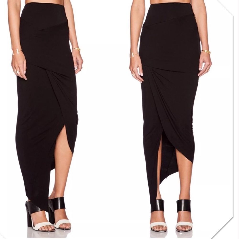 NWT Young Fabulous & Broke Sassy Asymmetrical Maxi Skirt in Dark Blue